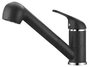 Primaster Küchenarmatur Hamm Granit schwarz mit Handbrause