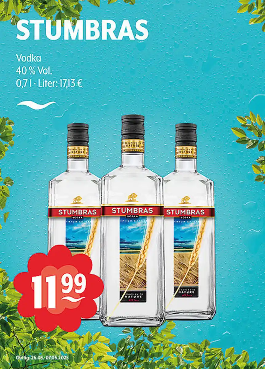 Bild 1 von STUMBRAS Vodka 40 % Vol.