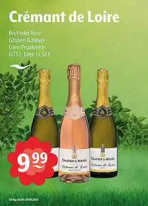 Crémant de Loire Brut oder Rosé Gratien & Meyer Loire/Frankreich