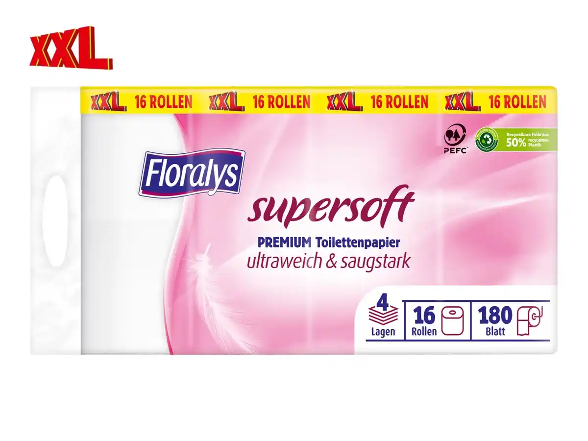 Bild 1 von Floralys Supersoft Premium Toilettenpapier XXL