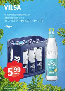 VILSA natürliches Mineralwasser verschiedene Sorten