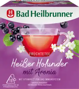 Bad Heilbrunner Früchtetee Heißer Holunder mit Aronia (15 Beutel)