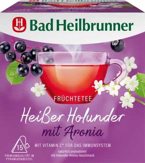 Bild 1 von Bad Heilbrunner Früchtetee Heißer Holunder mit Aronia (15 Beutel)