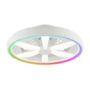 LED-Ventilator-Deckenleuchte Gaiano, weiß – Energieeffizienzklasse E
