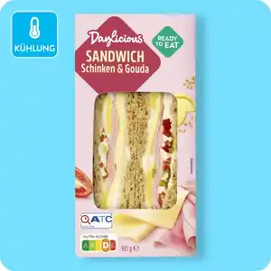 DAYLICIOUS / MYVAY Sandwiches, Verschiedene Sorten (einige vegan)