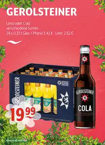 GEROLSTEINER Limo oder Cola verschiedene Sorten