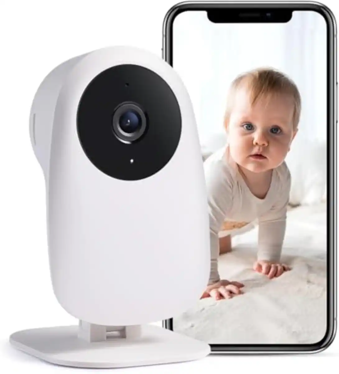 Bild 1 von nooie Babyphone mit Kamera, Baby Kamera WLAN, Baby Monitor with Camera und APP, Gegensprechfunktion 1080P HD Nachtsicht Kompatibel mit Alexa und 2.4Ghz WiFi, Bewegungs Geräuscherkennung, Indoor