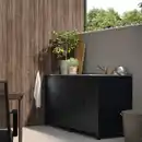 Bild 3 von GRILLSKÄR Tür/Seiten/Rückwand, schwarz/Edelstahl für draußen