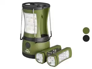 CRIVIT 2-in-1-Campinglampe, mit 2 entnehmbaren Taschenlampen