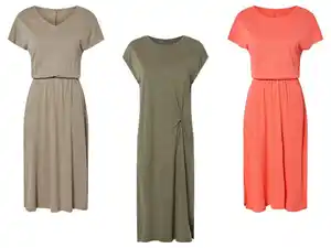 esmara® Damen Leinenkleid in Midilänge, mit Viskose