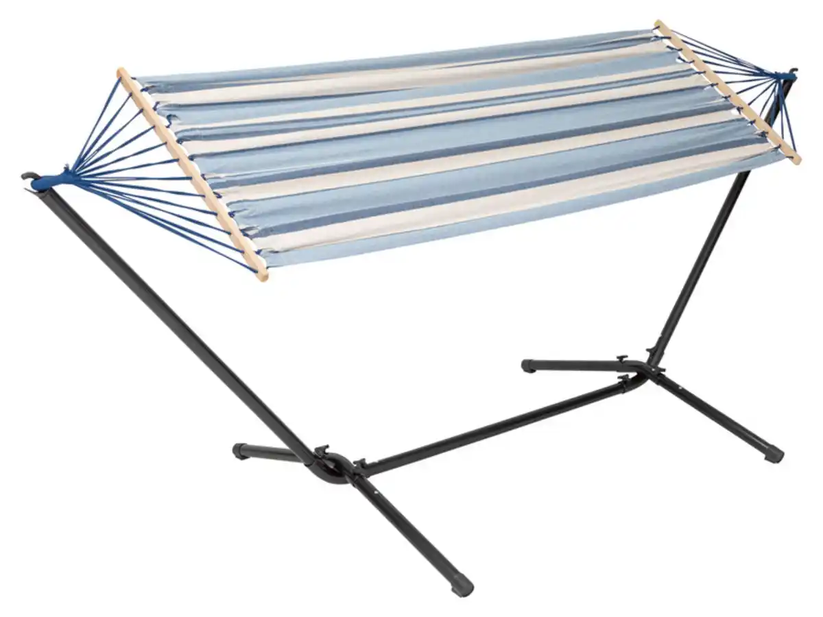 Bild 1 von LIVARNO home Hängematte, mit Gestell, blau-gestreift