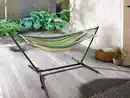 Bild 2 von LIVARNO home Hängematte, mit Gestell, grün-gestreift