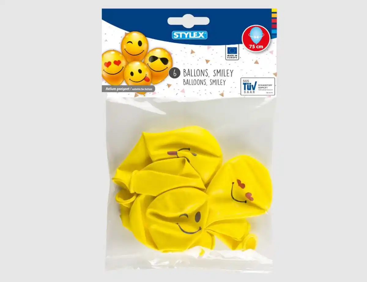 Bild 1 von Luftballons Smiley 6 St.