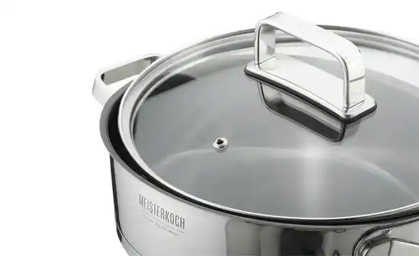 Bild 3 von Meisterkoch Servierpfanne OMNI 24 cm   ¦ Edelstahl,Glas ¦ Maße (cm): H: 7  Ø: 24.0 Töpfe & Pfannen & Zubehör > Töpfe - Möbel Kraft