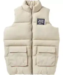 Weste mit aufgesetzten Taschen, Beige