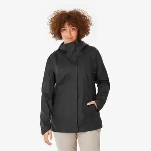 QUECHUA Wanderjacke Damen wasserdicht - NH500 schwarz