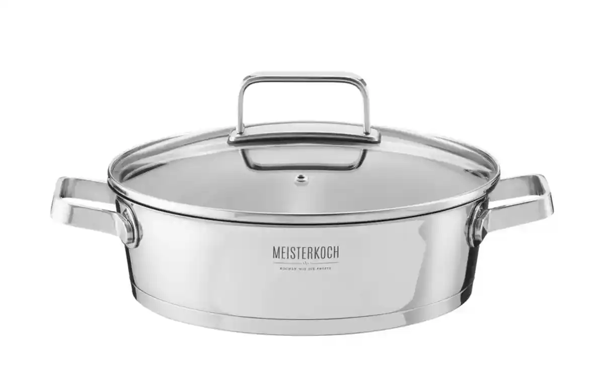 Bild 1 von Meisterkoch Servierpfanne OMNI 24 cm   ¦ Edelstahl,Glas ¦ Maße (cm): H: 7  Ø: 24.0 Töpfe & Pfannen & Zubehör > Töpfe - Möbel Kraft