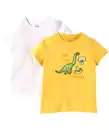 Bild 1 von T-Shirts Rundhals, weiß/gelb