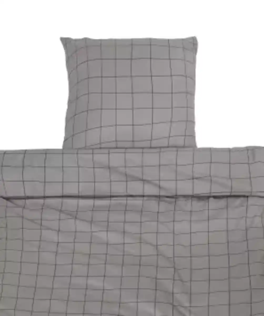 Bild 1 von Polycotton-Bettwäsche Karo, grau