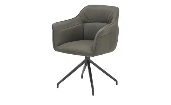 Bild 2 von Primo Armlehnstuhl Leder Gina ¦ grau ¦ Maße (cm): B: 62 H: 84 T: 59.2 Stühle > Esszimmerstühle - Möbel Kraft