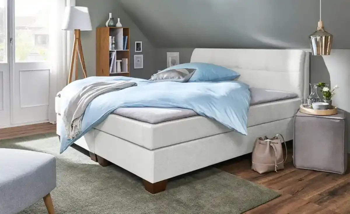 Bild 1 von SKAGEN BEDS Boxspringbett  Vegg ¦ grau ¦ Maße (cm): B: 145 H: 112,5 Betten > Boxspringbetten - Möbel Kraft