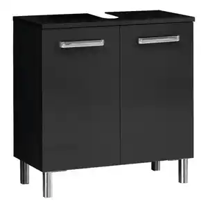 Carryhome Waschbeckenunterschrank, Anthrazit, Metall, 60x62x33 cm, Made in Germany, stehend, Badezimmer, Badezimmerschränke, Waschbeckenunterschränke