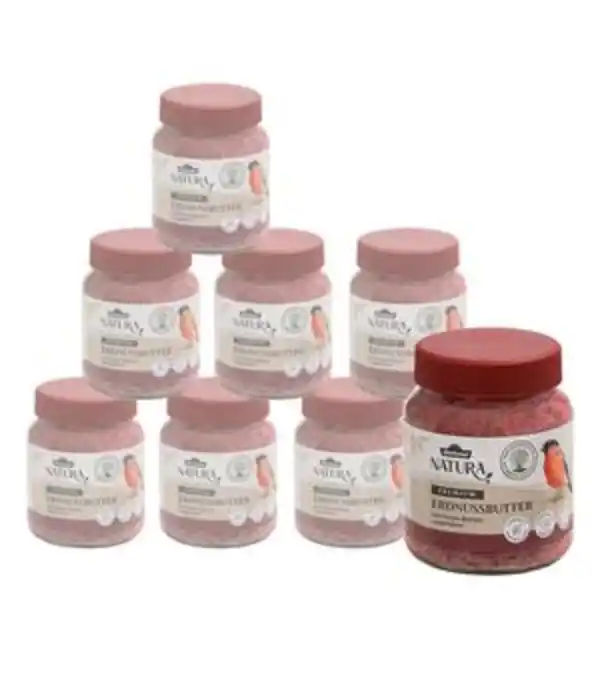Bild 1 von Dehner Natura Premium Wildvogelfutter Erdnussbutter im Glas, Beeren, 8 x 340 g