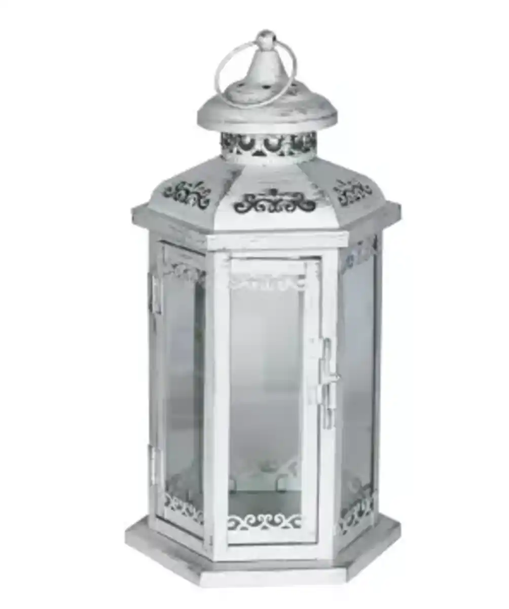 Bild 1 von Laterne mit Verzierungen, weiß