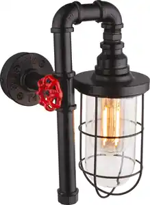 Wandleuchte 43000W in Schwarz max. 80 Watt Wandlampe, Klar, Schwarz, Goldfarben