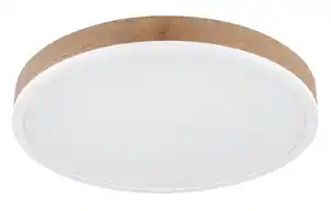 LED-Deckenleuchte Doro Dunkelbraun/Weiß max. 24 Watt Deckenlampe, Opal, Weiß, Dunkelbraun