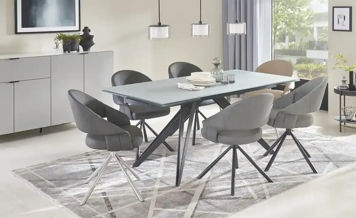 Bild 1 von Primo Glastisch ausziehbar Dalton ¦ grau ¦ Maße (cm): B: 90 H: 75,5 Tische > Esstische - Möbel Kraft