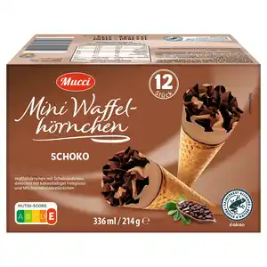 MUCCI Mini Waffelhörnchen 540 ml, Schokolade