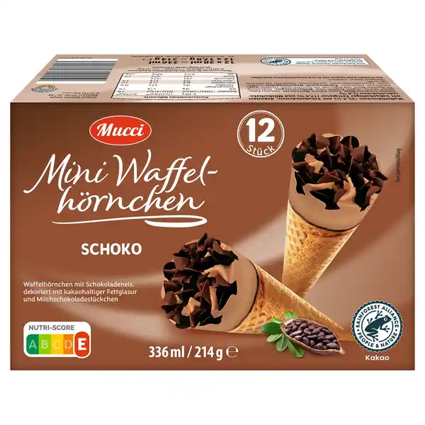 Bild 1 von MUCCI Mini Waffelhörnchen 540 ml, Schokolade