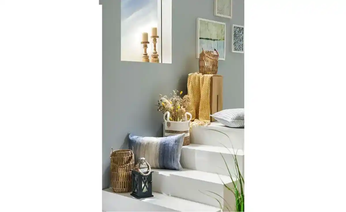 Bild 3 von Laterne   ¦ braun ¦ Rattan,Metall,Glas ¦ Maße (cm): H: 56  Ø: 21.0 Dekoration > Laternen & Windlichter - Möbel Kraft