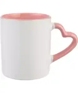 Tasse Herz, weiß/rosa