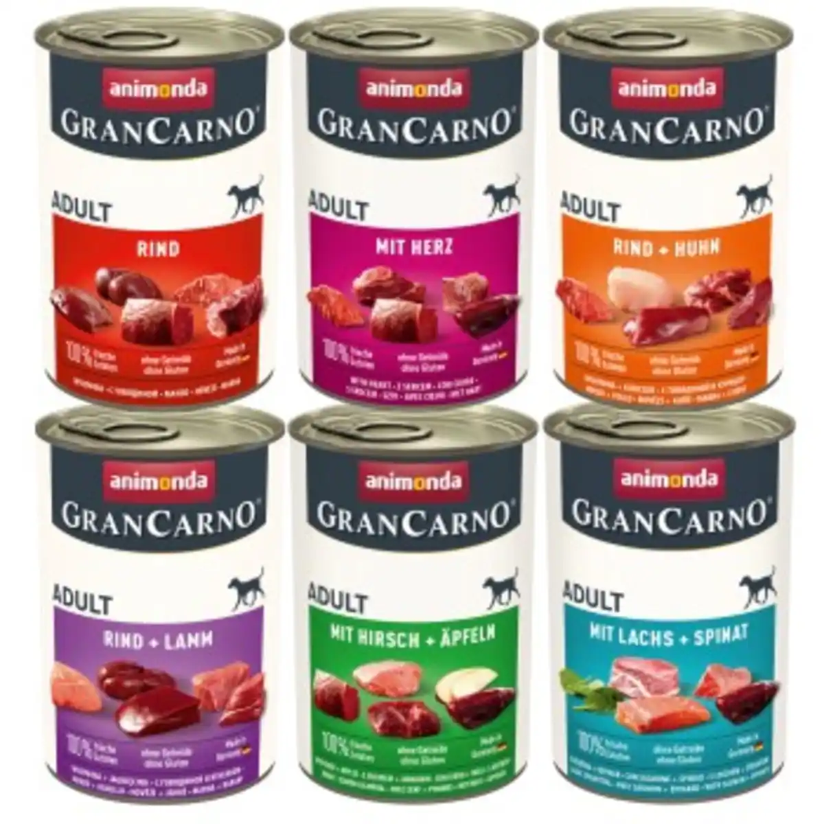 Bild 1 von animonda GranCarno Original Nassfutter Hund Adult, Mixpaket 6x400 g Herzhafte Variation