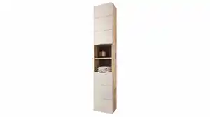 Bad Hochschrank Viking Eiche - beige 2 Türen Breite 34 cm - KRETA