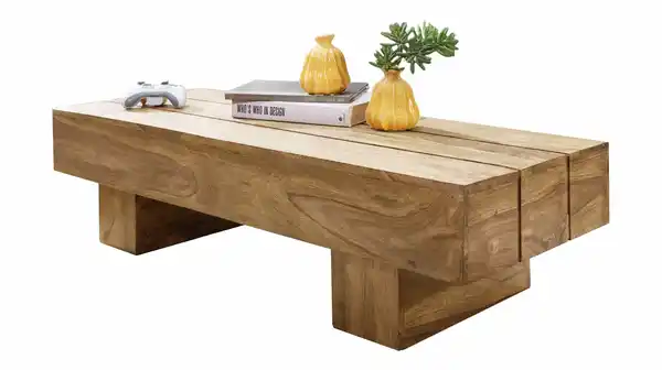 Bild 1 von Couchtisch Akazie lackiert massiv 120 x 30 cm - CUBESO