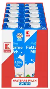 K-CLASSIC Haltbare Milch -Ein ganzer Karton-, 12 x 1-l-Packg.