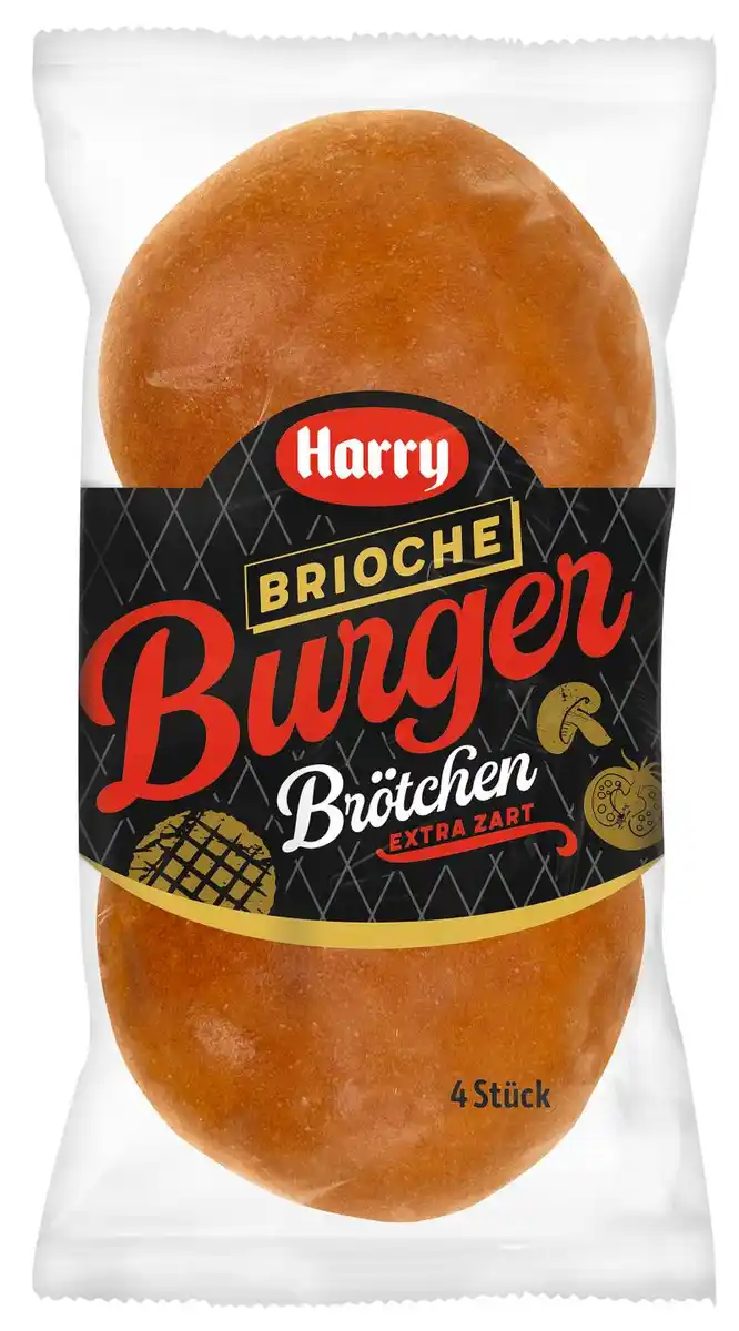 Bild 1 von HARRY Brioche-Burger-Brötchen, 4 St. = 250-g-Packg.