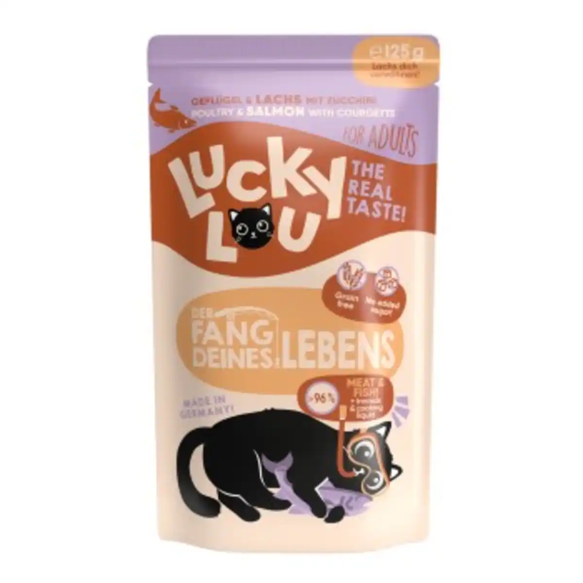 Bild 1 von Lucky Lou Nassfutter Katze Adult Geflügel und Lachs 16x125 g
