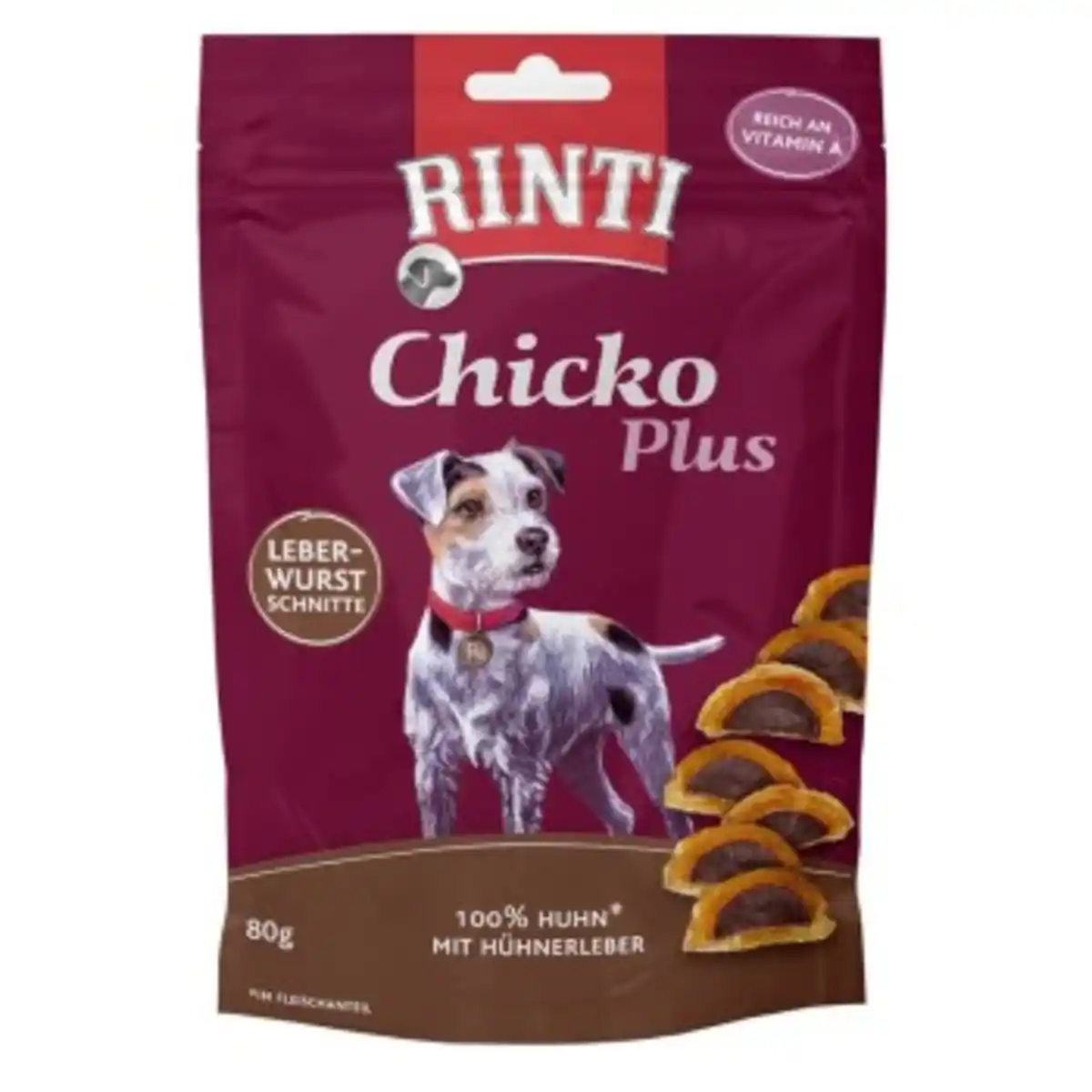 Bild 1 von RINTI Chicko Plus Leberwurstschnitte, Huhn mit Hühnerleber 12x80 g