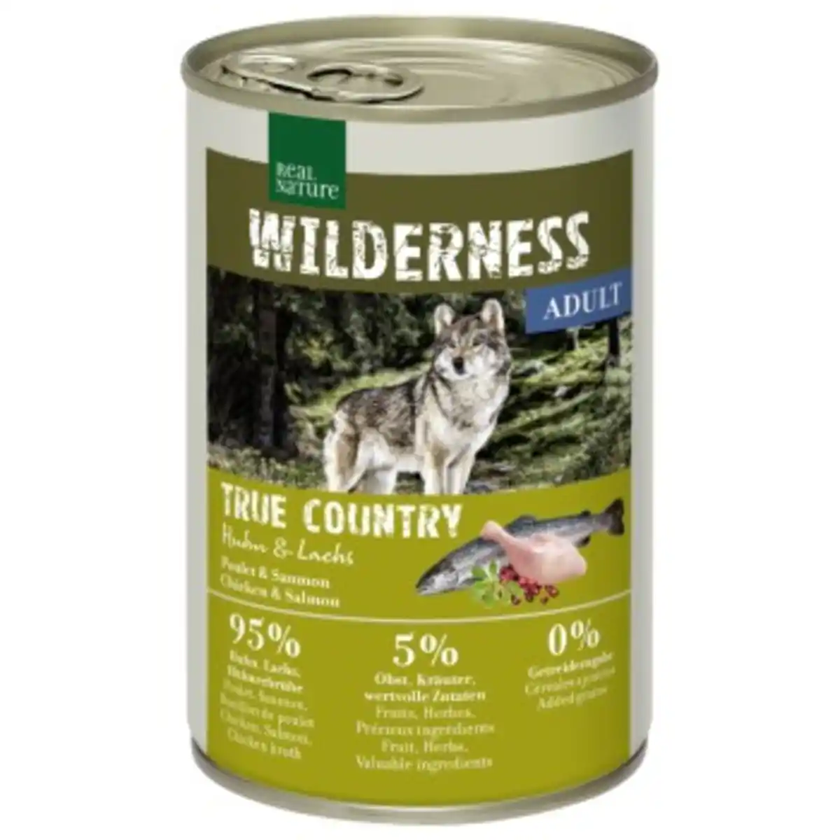 Bild 1 von REAL NATURE WILDERNESS Nassfutter für Hunde Adult True Country, Huhn und Lachs 6x400 g