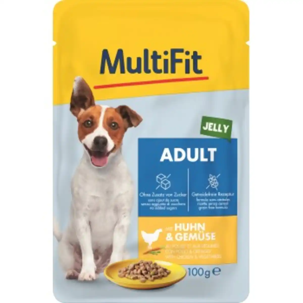 Bild 1 von MultiFit Adult Little Dog Pouch Jelly Huhn & Gemüse 24x100 g