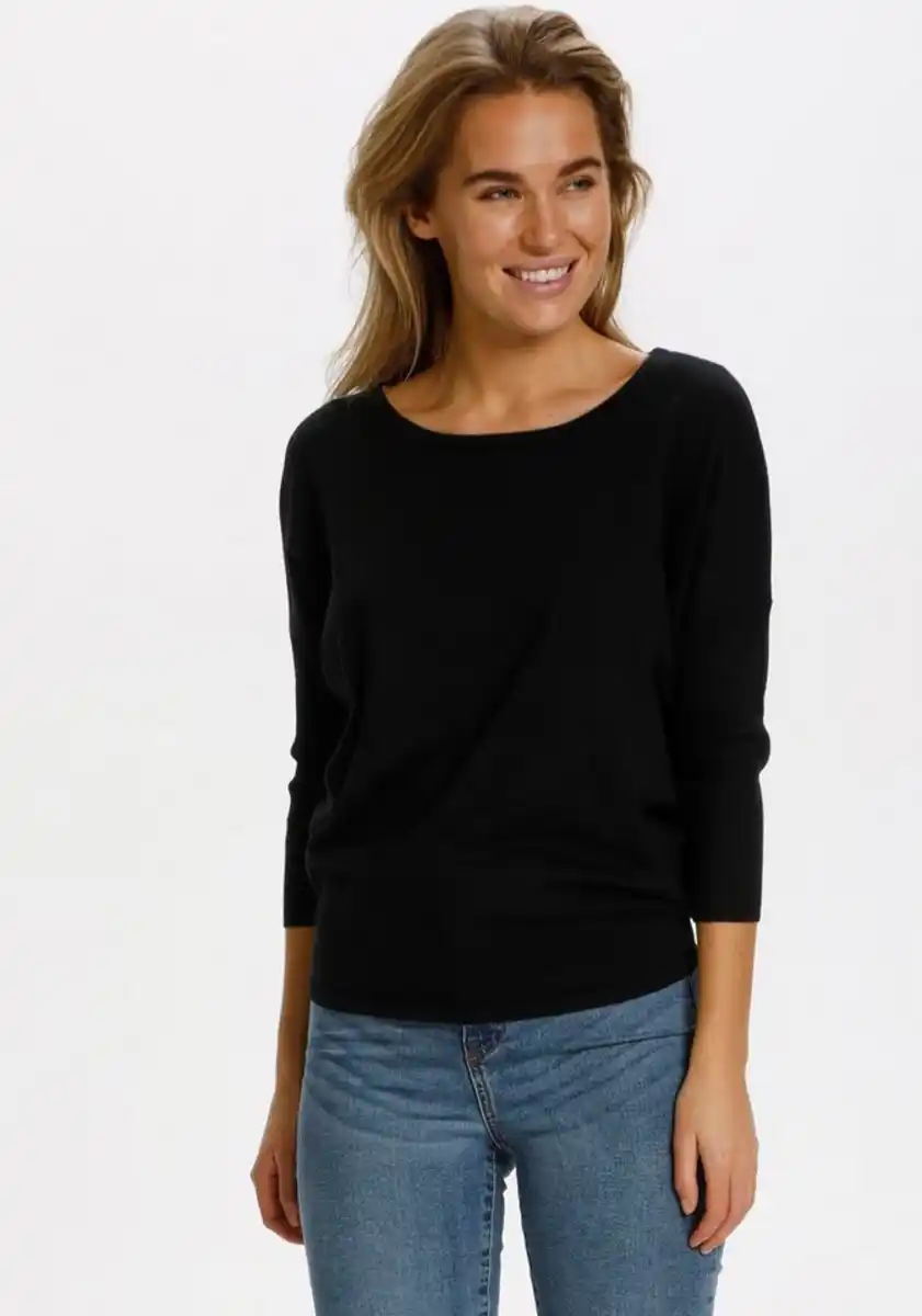 Bild 1 von Saint Tropez Rundhalspullover MilaSZ A2561 -edler Materialmix in NEW COLORS