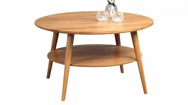 Bild 1 von Couchtisch Wildeiche massiv geölt rund 80 x 80 cm - STELLA