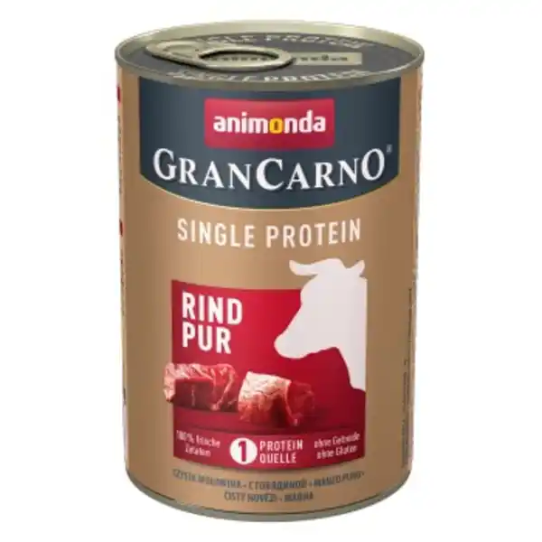 Bild 1 von animonda GranCarno Single Protein Nassfutter Hund Adult, Rind pur 6x400 g