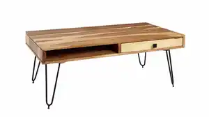 Couchtisch mit Schublade Akazie massiv lackiert 115 x 60 cm - BLOMMA
