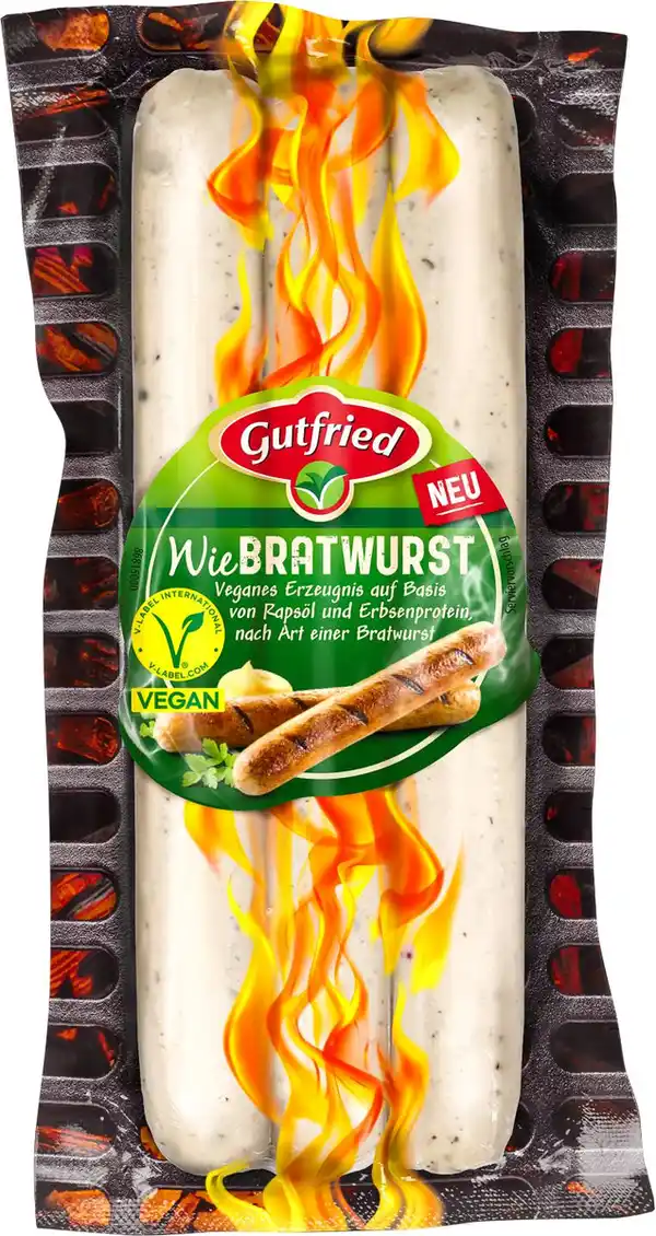 Bild 1 von GUTFRIED Vegane WieBratwurst, 3 St. = 180-g-Packg.