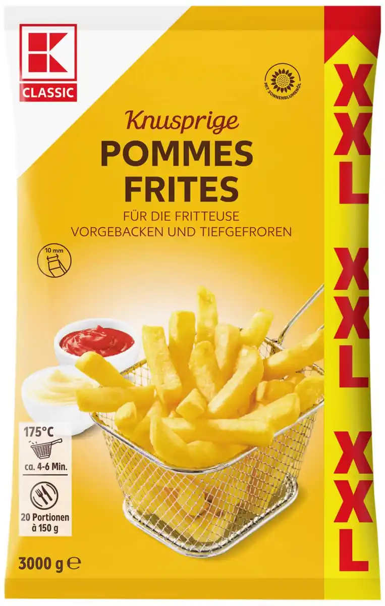 Bild 1 von K-CLASSIC Pommes Frites XXL, 3-kg-Großpack.
